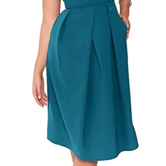 💕Host Pick💕 NWT Women's Teal Halter Dress sz Small - Picture 4 of 11